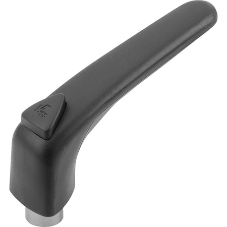 Kipp Adjustable Handle Ergonomic Size:3 M10 Plastic, Black Ral9011, Comp:Stainless, Comp:Black Ral7021 K0982.3101
